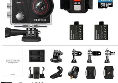 Camera Sport 4k Avec Carte Microsdxc 64gbakaso Ek7000 Pro