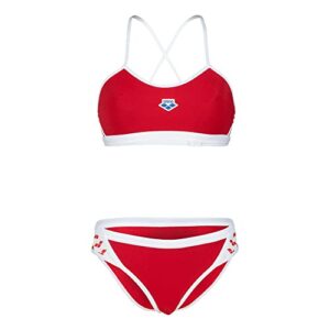 Maillot De Bain 2 Pieces Bikini Arena Rouge Blanc 7