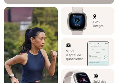 Montre Tracker D Activite Connectee Pour Le Sport Fitbit Mixte Smartwatch 3