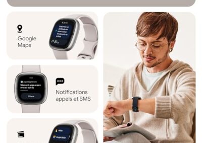 Montre Tracker D Activite Connectee Pour Le Sport Fitbit Mixte Smartwatch 4