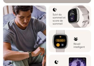 Montre Tracker D Activite Connectee Pour Le Sport Fitbit Mixte Smartwatch 7